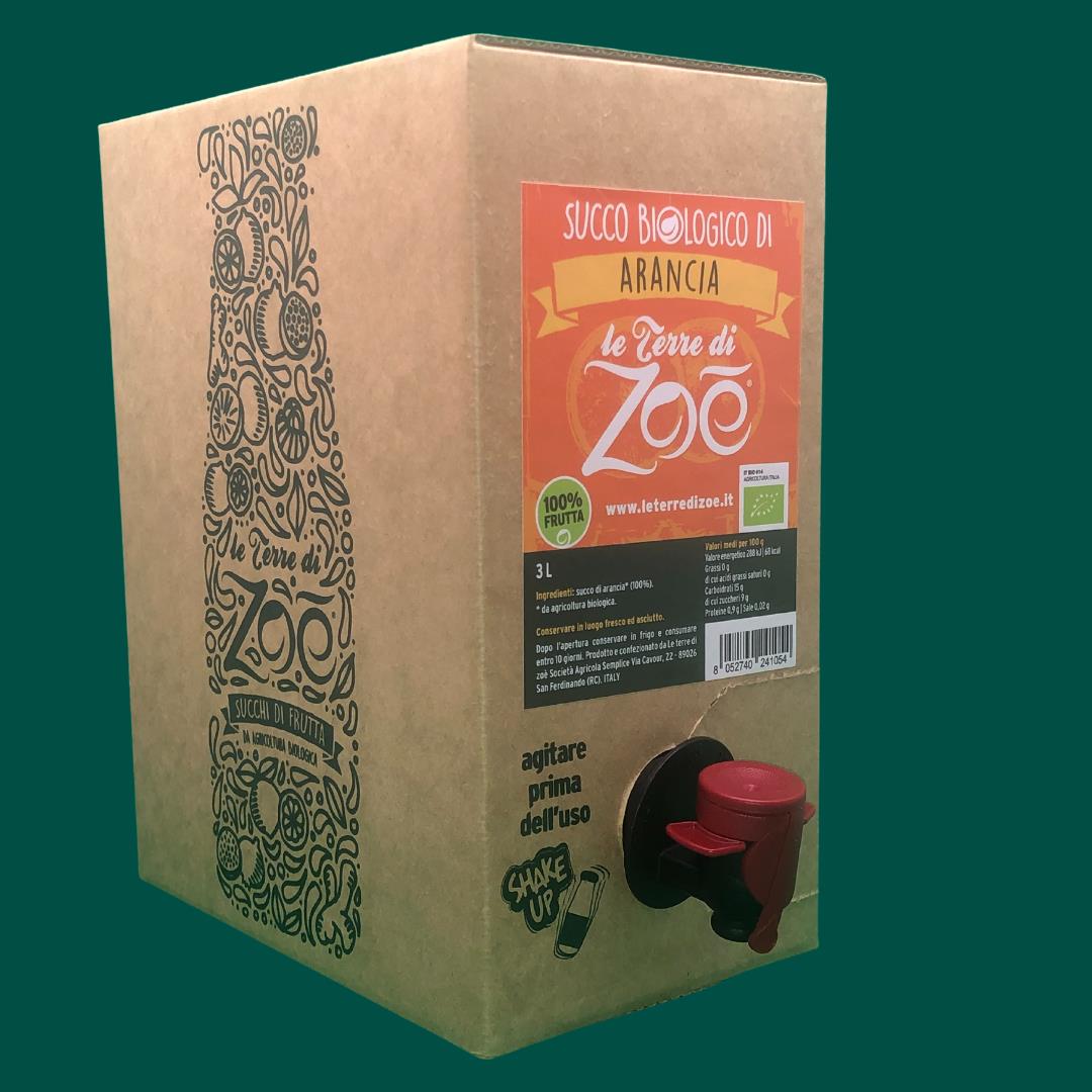 Italienisches Orangensaft biologisch 100% Bag in Box 3L Le terre di zoè 3